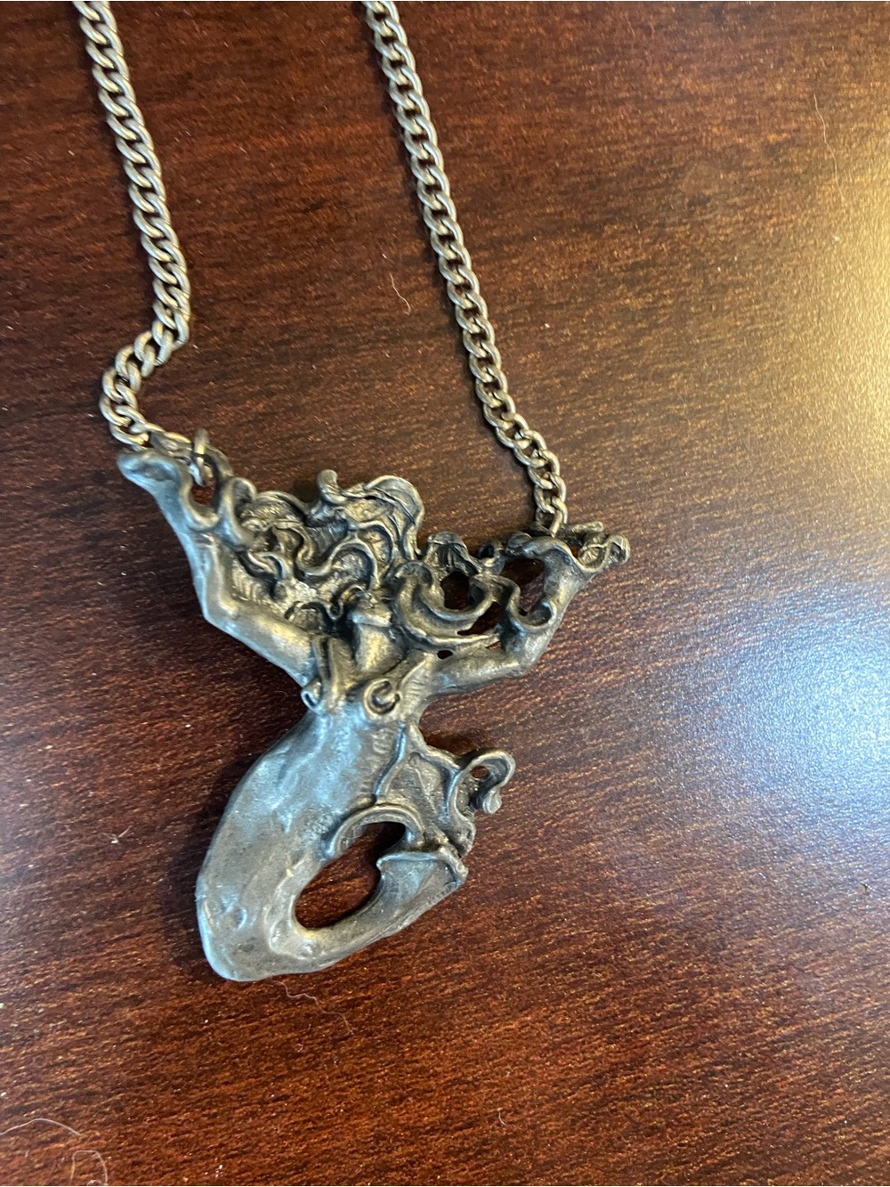 Gordon R Barnett Artisan Silver-tone Abstract Pendant Necklace